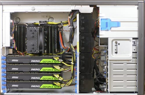 GPU server se čtyřmi grafickými kartami