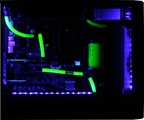 GeForce RTX2080 Ti s vodním okruhem na míru s UV podsvícením